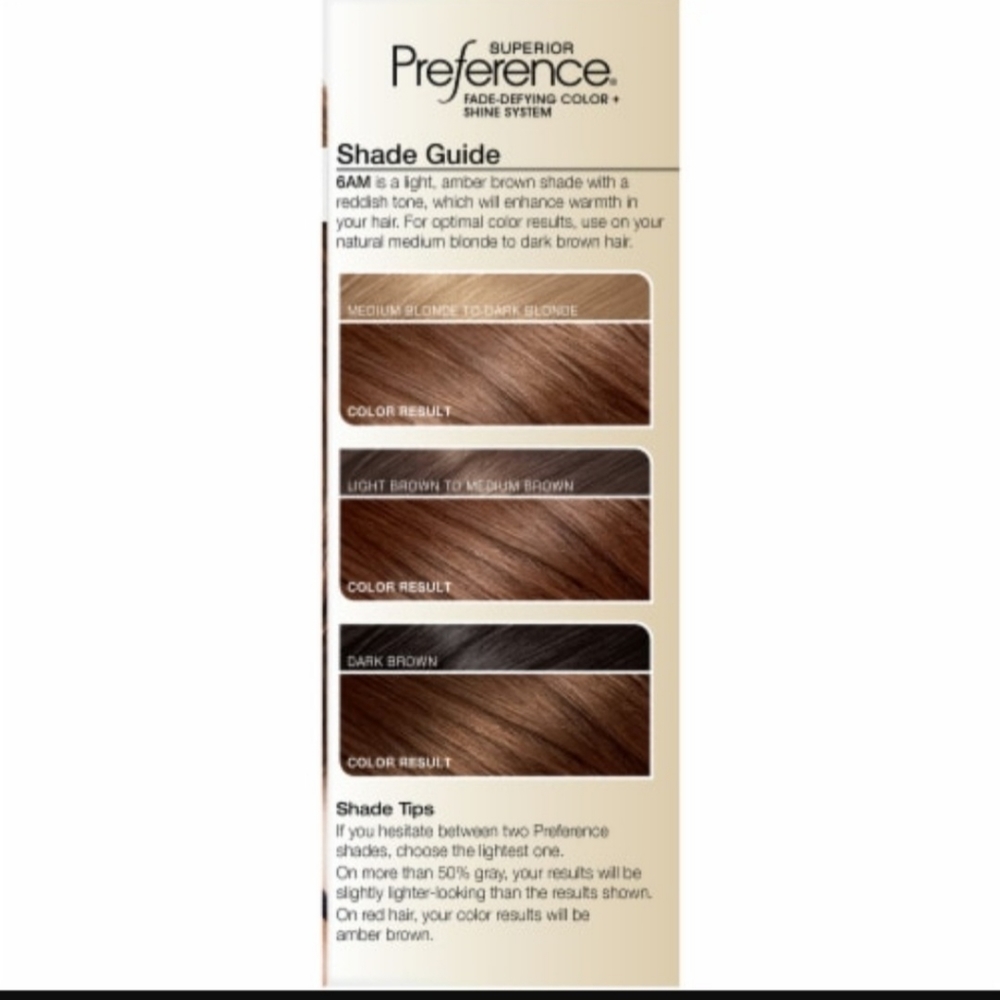 Light Amber Brown Hair Color, 6AM Superior Preference Loreal Paris. - Picture 4 of 6